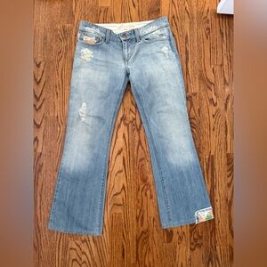 Joe's Jeans Light Blue Distressed Flare Jeans